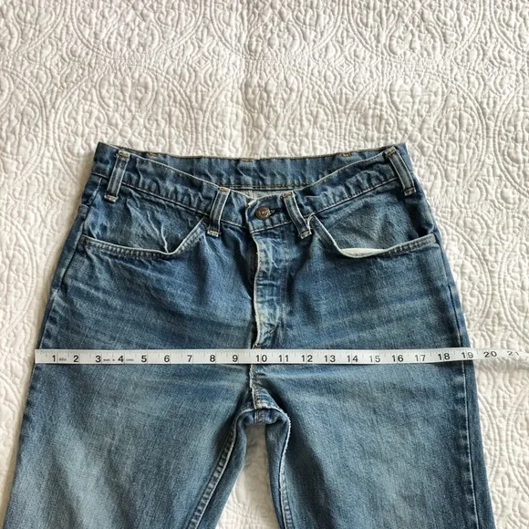 Vintage 70s Levis 684 Orange Tab Bell Bottom Super Flare Jeans - Picture 6 of 14